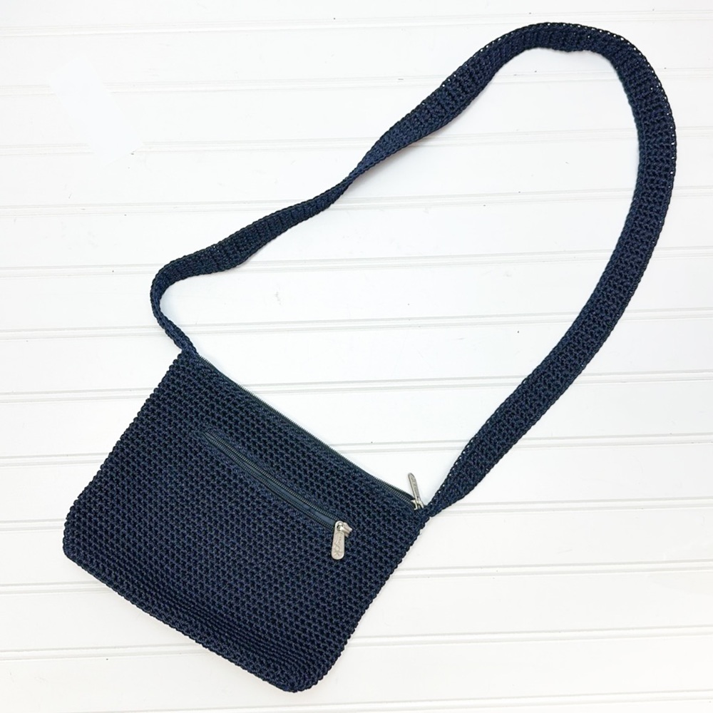 The Sak navy blue cross body crochet bag